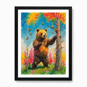 Bees And Bears Art Print