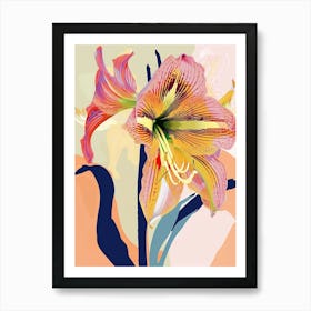 Colourful Flower Illustration Amaryllis 8 Art Print