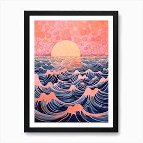 Waves Abstract Geometric Illustration 1 Art Print