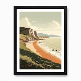 Jurassic Coast England 4 Hiking Trail Landscape Art Print