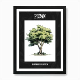 Pecan Tree Pixel Illustration 4 Poster Art Print