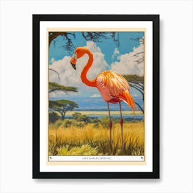 Greater Flamingo Lake Nakuru Nakuru Kenya Tropical Illustration 4 Poster Art Print