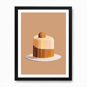 Caramel Cake Dessert Simplicity 2 Flower Art Print