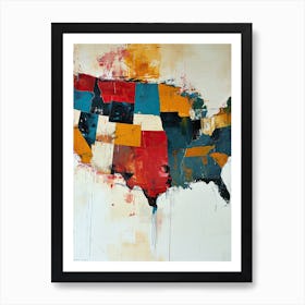 United States Map Art Print