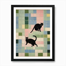 Two Black Cats Art Print