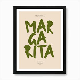 Margarita Green Typography Print Art Print
