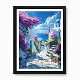 Beautiful Santorini Greece Wall Art 22 Art Print