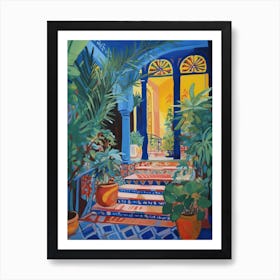 Jardin Majorelle Gardens, Morocco, Painting 1 Art Print