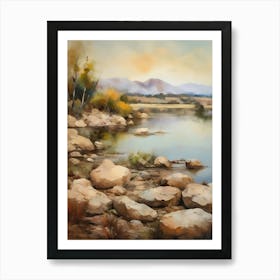 Forest Lake,Vintage Oil Painting,Farm Wall Decorations,Vintage Landscape,Vintage Landscape Oil Painting.7 2 Art Print