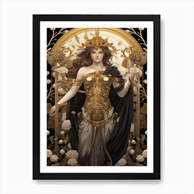 Athena Black And Gold 2 Art Print