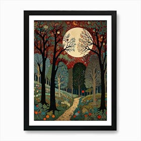 William Morris Full Moon In The Woods 4 Art Print