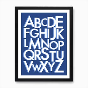Alphabet Letters Blue Art Print