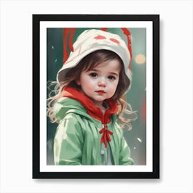 Little Girl In Winter Coat Art Print