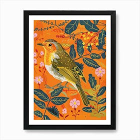 Spring Birds European Robin 2 Art Print
