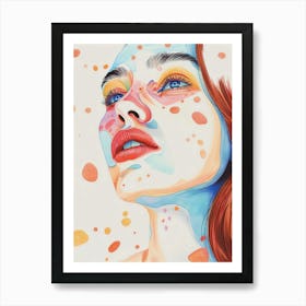 Watercolor Of A Girl Poster