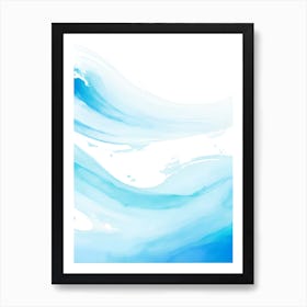Blue Ocean Wave Watercolor Vertical Composition 37 Art Print