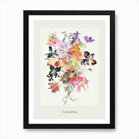 Columbine 1 Collage Flower Bouquet Poster Art Print