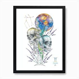 Gemini Skulls Art Print