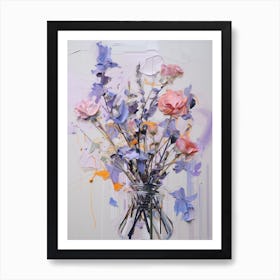Abstract Flower Painting Lavender Art Print