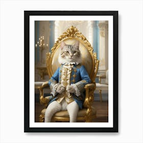 Cat In A Throne Art Print