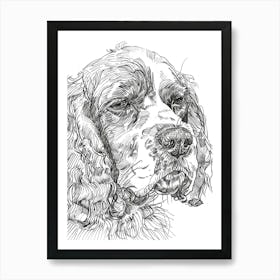 Boykin Spaniel Dog Line Art 3 Art Print