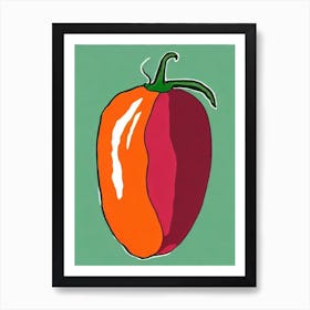 Jalapeno Pepper Bold Graphic vegetable Art Print