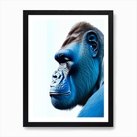 Side Profile Portrait Of A Gorilla Gorillas Decoupage 2 Art Print