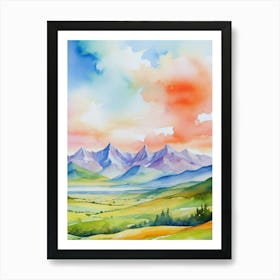 Watercolor Landscape Painting 6 Art Print