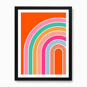 Retro Rainbow Orange Art Print