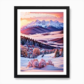 Sunrise In The Mountains Art Print