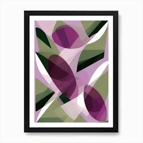 Simple abstract Movement Art For Wall Decor, Pleasing tones of purple green and white, 1257 Art Print