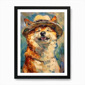 Oil Painting Smiling Shiba Inu 8 Art Print