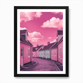 Pink Houses In Ireland Art Print