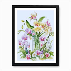 Orchids In Vase Art Print