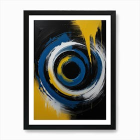 Blue And Yellow Swirl 1 Art Print