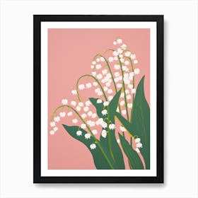 Lilies Of The Valley Flower Big Bold Illustration 3 Art Print