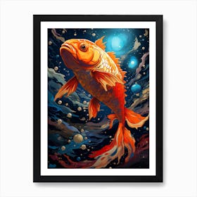 Goldfish In Space Art Print