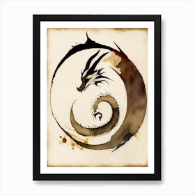 Dragon Symbol Abstract Painting Art Print