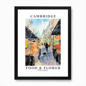 Food Market With Cats In Cambridge 4 Poster Art Print