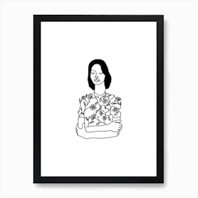 Dress With Flowers Art Print