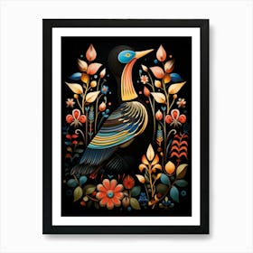 Folk Bird Illustration Loon 2 Art Print