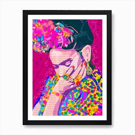 Frida Thinking Art Print
