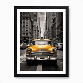 Taxi Cab In New York City Art Print