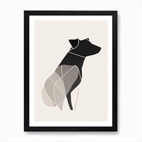 Dog Line Art Abstract 4 Art Print