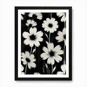 Black And White Flowers 1 Art Print