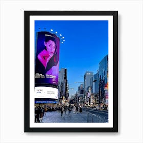 Billboard Awaiting Advertisement Installation Stands In Stark Contrast To An Urban Street Scene G (5) Art Print