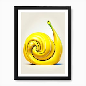 Full Body Snail Yellow 3 Pop Art Art Print