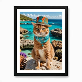 Whisker Wonders of the WorldCat Wearing Traditional Clothes Art Print