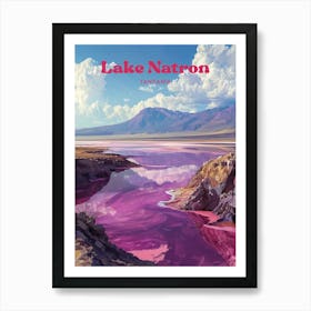 Lake Natron Red Lake Africa Travel Illustration Art Print