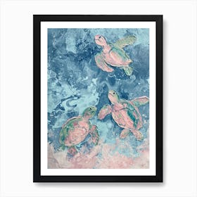 Aqua Sea Turtle Painting 2 Art Print